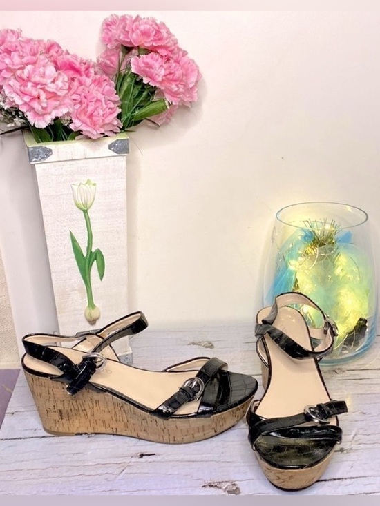 Franco Sarto Shoes - 🌷 Franco Sarto🌷Black Snakeskin Corkscrew Platform Wedge Sandals NWOT 8.5M